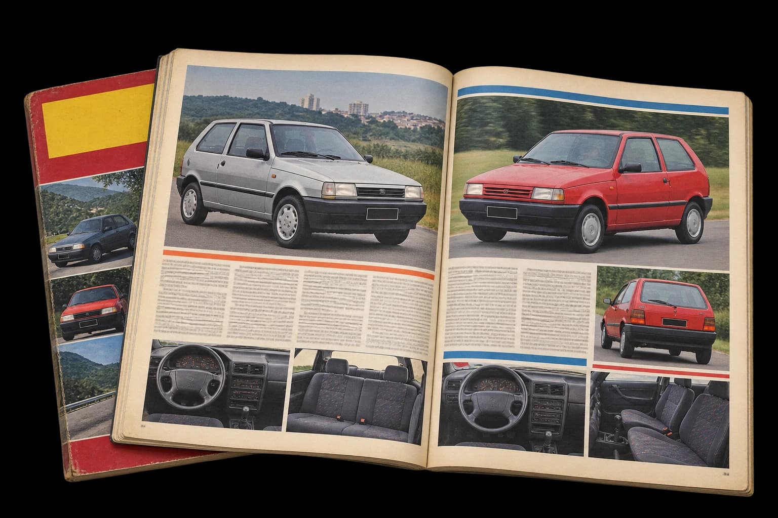 Revistas de carros que inspiravam os primeiros desenhos